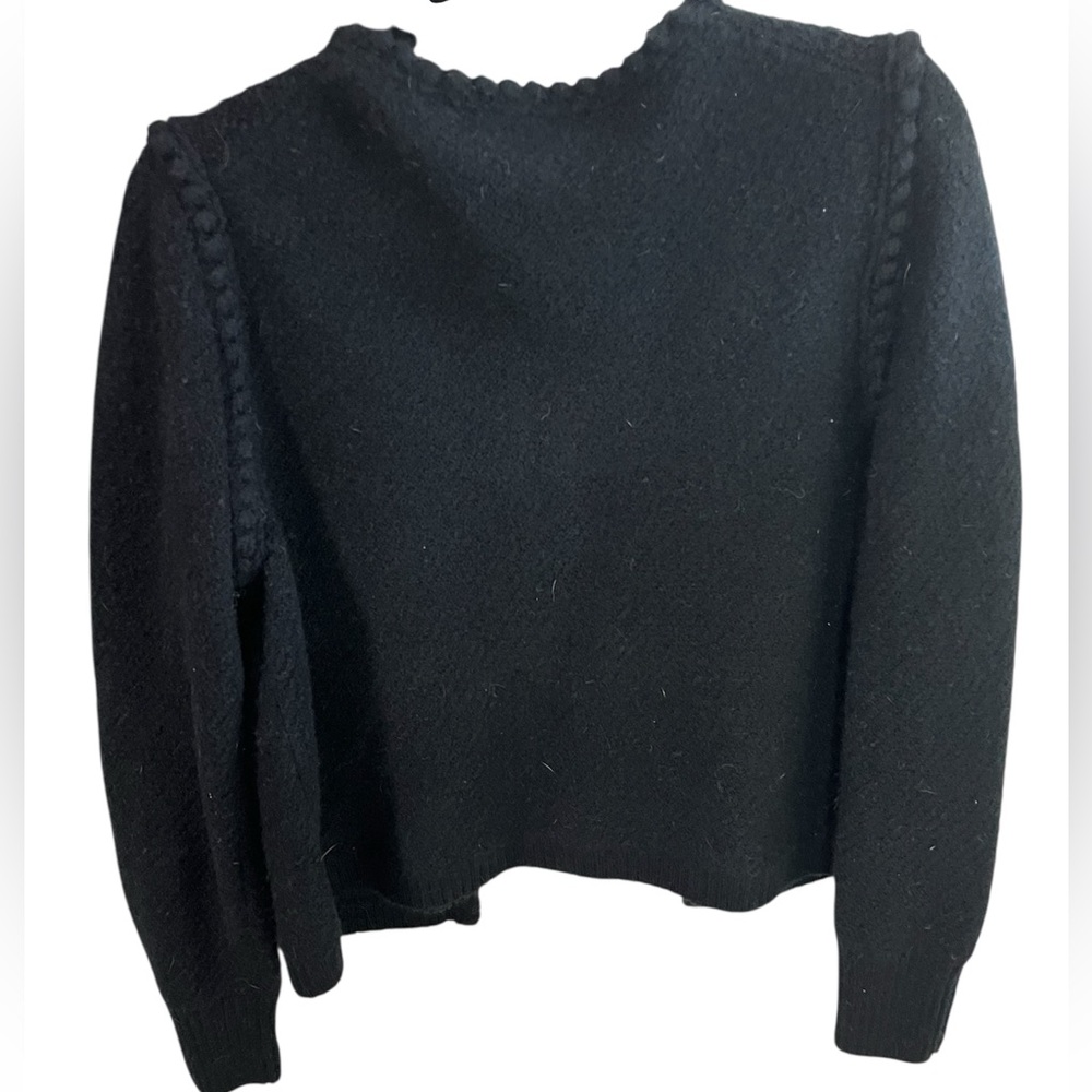 J Crew Odette Black Jacket Sweater Jewel Accents Wool Alpaca Blend Medium NWT - Picture 2 of 14